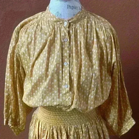 Rebecca Taylor “IKAT” Shirt Dress In Marigold Size Large New With Tags! - Picture 7 of 11
